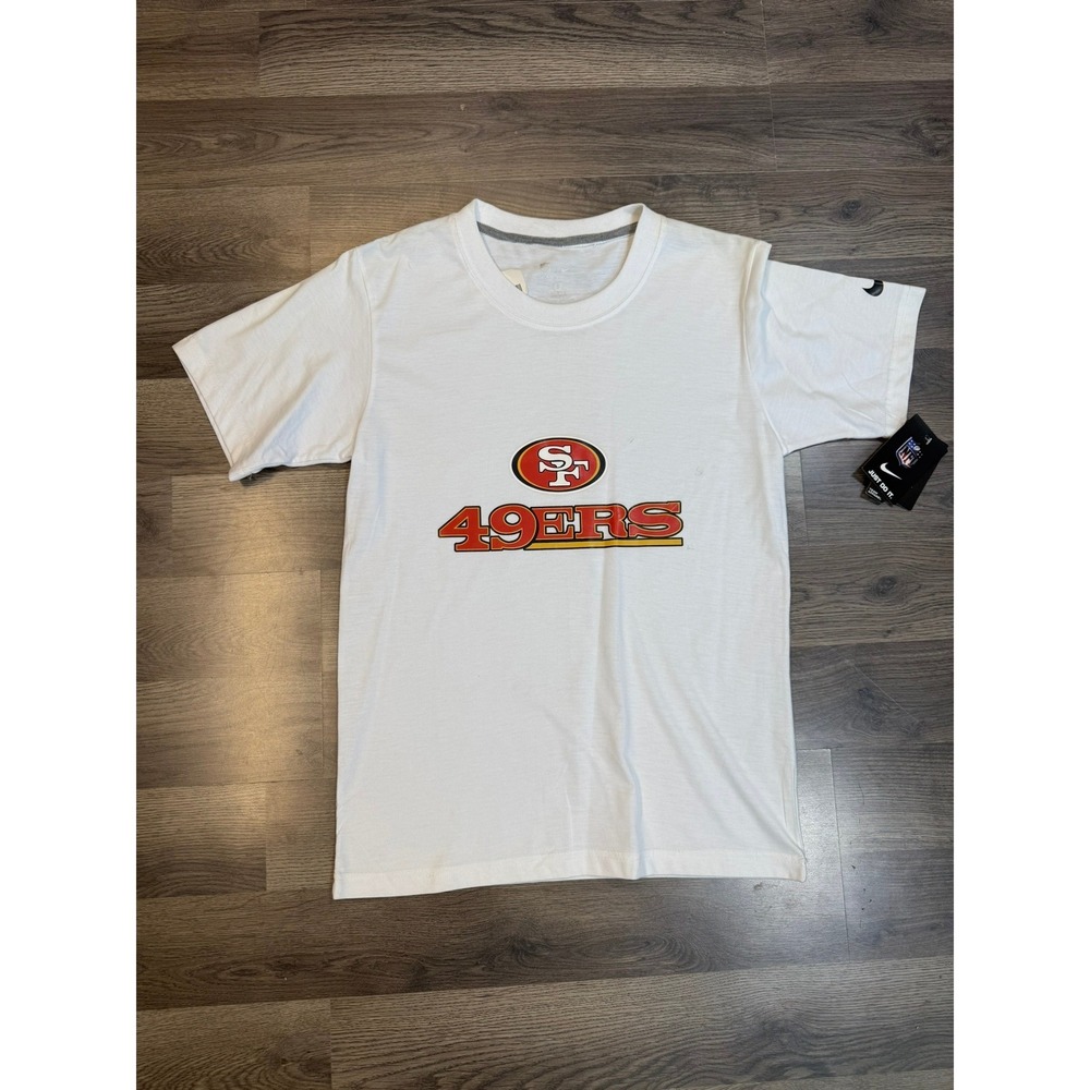 Nike NFL San Francisco 49ers White Graphic T-Shirt Mens Small NWT - Stained